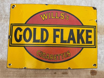 Lot 227 - GOLD FLAKE REPRO ENAMEL SIGN 14" X 10"