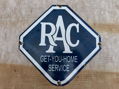 Lot 251 - RAC GET YOU HOME SERVICE , REPRO ENAMEL SIGN 12" X 12"