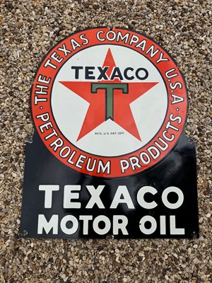 Lot 275 - TEXACO MOTOR OIL , REPRO ENAMEL SIGN 27" X 21"