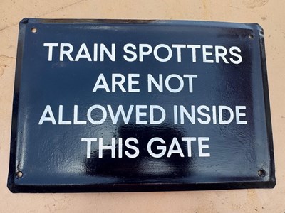 Lot 293 - TRAIN SPOTTERS PAINTED SIGN 12" X 8"