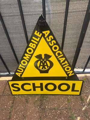Lot 315 - AA SCHOOL PAINTED SIGN 22" X 21"