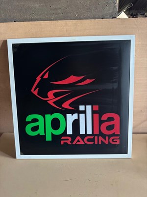 Lot 357 - APRILLIA RACING LIGHT UP SIGN 24" X 24"