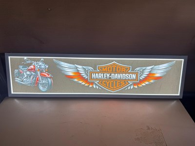 Lot 403 - HARLEY DAVIDSON LIGHT UP SIGN 47" X 12"