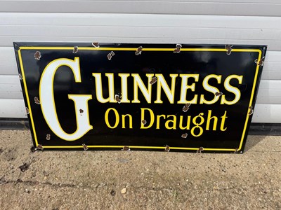 Lot 651 - GUINNESS ON DRAUGHT , REPRO ENAMEL SIGN 24" X 12"