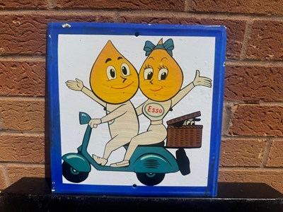 Lot 635 - MR & MRS DRIP ON A SCOOTER , PAINTED SIGN 12" X 12"