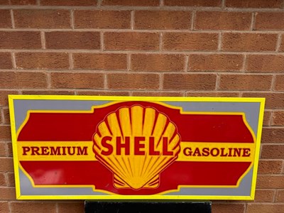 Lot 661 - SHELL PREMIUM GASOLINE , PERSPEX PRINTED SIGN 40" X 18"