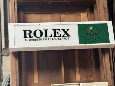 Lot 745 - ROLEX STYLE ILLUMINATED SIGN 49" X 14"