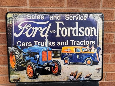 Lot 785 - FORD AND FORDSON REPRO SIGN 24" X 18"