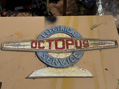 Lot 823 - OCTOPUS ELECTRICAL SERVICE , ALLY CAST SIGN 21" X 11"