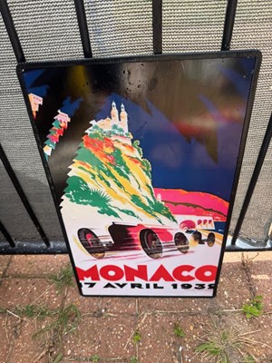 Lot 583 - MONACO REPRO SIGN 23" X 14"