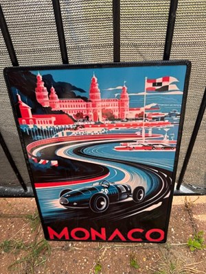 Lot 445 - MONACO REPRO SIGN 20" X 14.5"