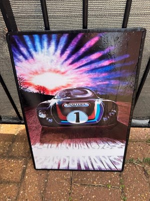 Lot 397 - RACING CAR REPRO SIGN 20" X 15.5"