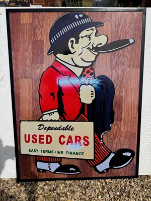 Lot 239 - USED CAR REPRO SIGN 36" X 28"