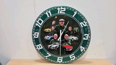 Lot 35 - HANDMADE 32" DIA SIGNED , MATHEWSONS LIVE CLOCK