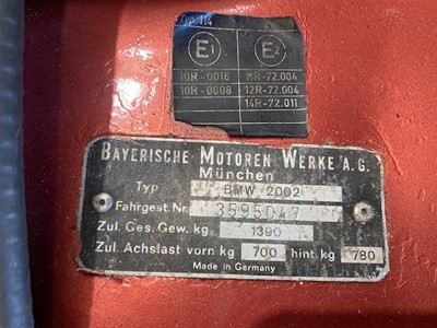 Lot 317 - 1974 BMW 2002 CABRIOLET