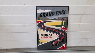 Lot 247 - WOODEN HAND PAINTED, MONZA GRAND PRIX SIGN 24" X 20"