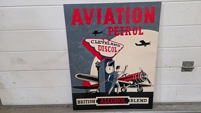 Lot 615 - WOODEN HAND PAINTED , DISCOL PETROL SIGN 25" X 20"