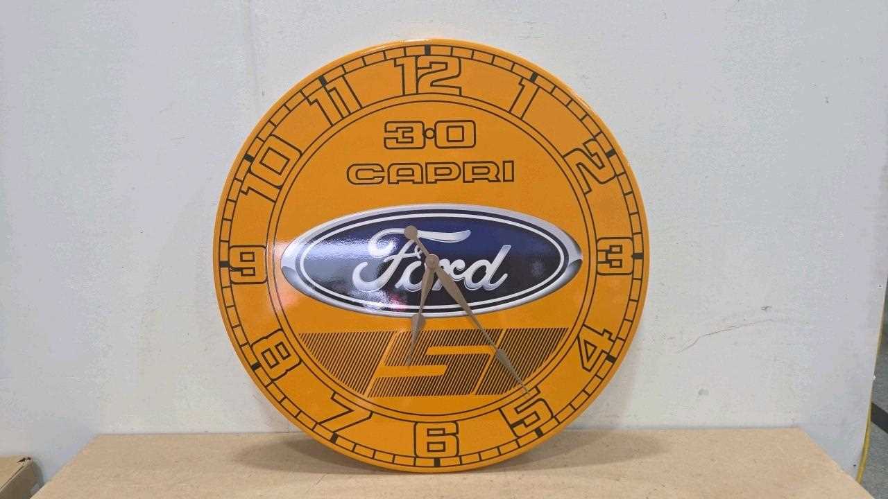 Lot 11 - HANDMADE 32" DIA FORD 3.0 L CAPRI CLOCK
