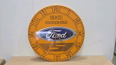 Lot 11 - HANDMADE 32" DIA FORD 3.0 L CAPRI CLOCK