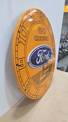 Lot 11 - HANDMADE 32" DIA FORD 3.0 L CAPRI CLOCK