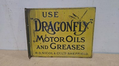 Lot 31 - USE DRAGON MOTOR OILS AND GREASES , DOUBLE SIDED ENAMEL SIGN 18" X 14"