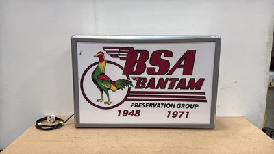 Lot 29 - BSA BANTAM LIGHT UP SIGN 35" X 23"