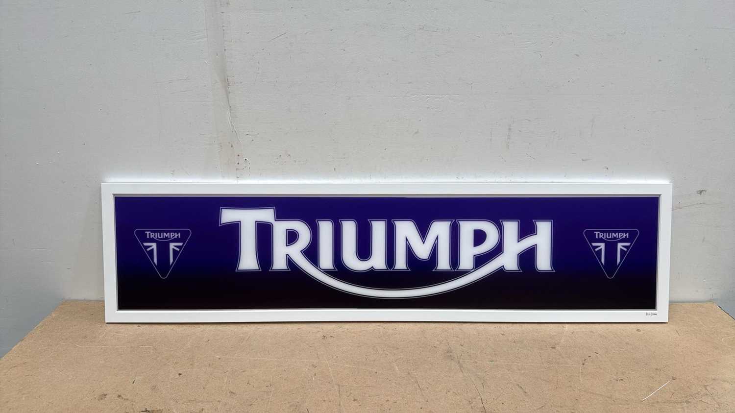 Lot 57 - TRIUMPH LIGHT UP SIGN 47" X 12"