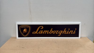Lot 295 - LAMBORGHINI LIGHT UP SIGN 47" X 12"