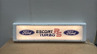 Lot 593 - FORD ESCORT RS TURBO LIGHT UP SIGN 49" X 12"