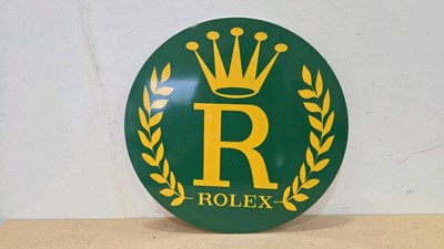 Lot 697 - STEEL ROLEX STYLE REPRO SIGN 24" DIA