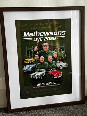 Lot 73 - SIGNED FRAMED MATHEWSONS LIVE 2026 POSTER - ALL PROCEEDS TO CHARITY