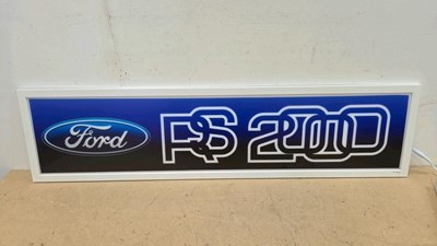 Lot 215 - FORD ESCORT RS 2000, ILLUMINATED SIGN 47" X 12"