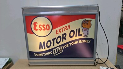 Lot 255 - ESSO EXTRA MOTOR OIL , ILLUMINATED SIGN 39" X 33"