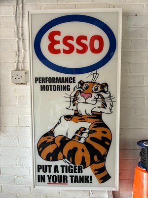 Lot 63 - ESSO TIGER IN YOUR TANK ILLUMINATED SIGN 48" X 24"