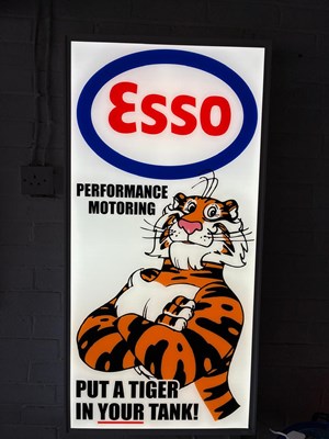 Lot 63 - ESSO TIGER IN YOUR TANK ILLUMINATED SIGN 48" X 24"