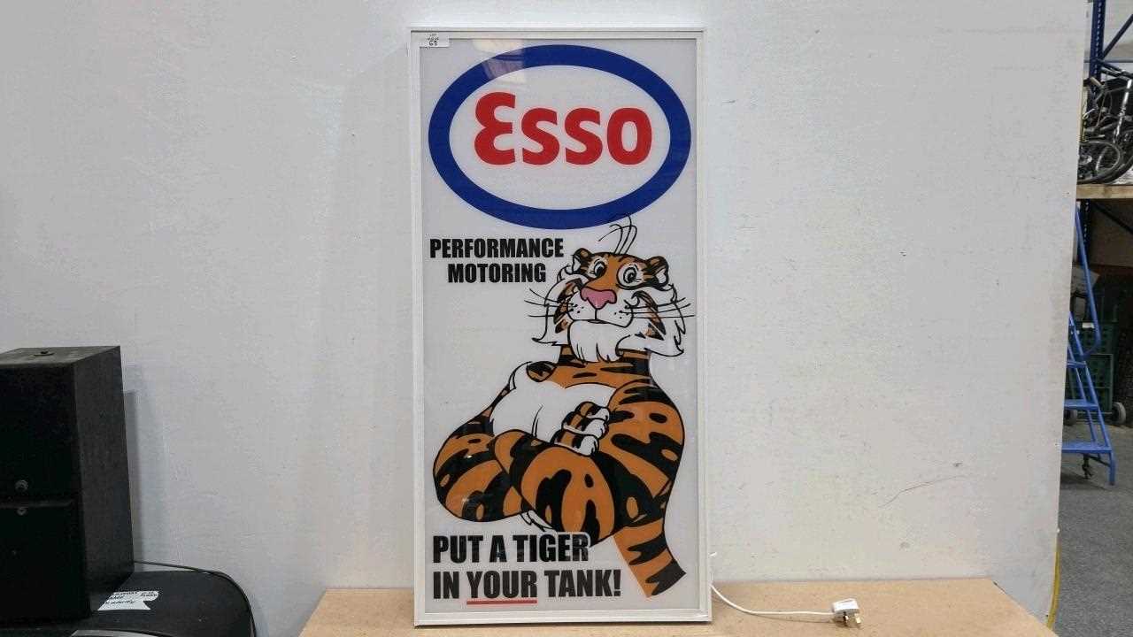 Lot 63 - ESSO TIGER IN YOUR TANK ILLUMINATED SIGN 48" X 24"