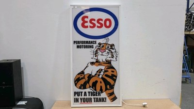 Lot 63 - ESSO TIGER IN YOUR TANK ILLUMINATED SIGN 48" X 24"