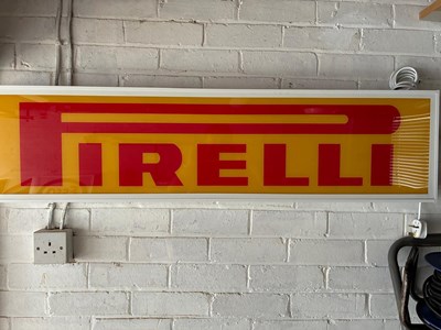 Lot 68 - PIRELLI GARAGE ILLUMINATED SIGN 48" X 12"