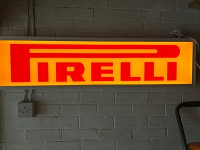 Lot 68 - PIRELLI GARAGE ILLUMINATED SIGN 48" X 12"