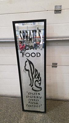 Lot 433 - SPRATT'S CAT FOOD MIRROR 47" X 13"