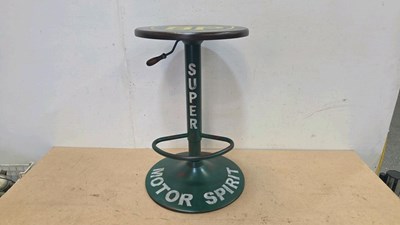 Lot 487 - HAND PAINTED B.P STYLE ADJUSTABLE KITCHEN / BAR STOOL
