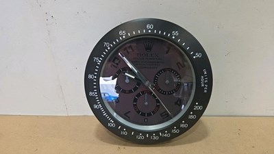 Lot 133 - ROLEX STYLE COSMOGRAPH WALL CLOCK