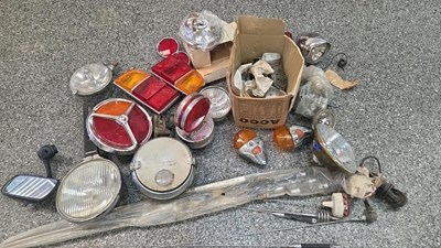 Lot 431 - BOX OF SPOT LIGHTS AND REAR LIGHTS