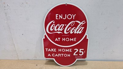 Lot 721 - COCA-COLA REPRO ENAMEL SIGN 14" X 10"