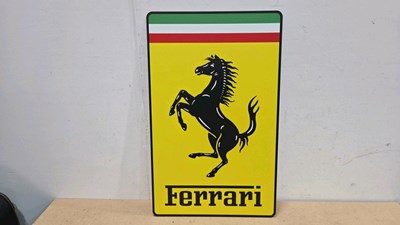 Lot 707 - FERRARI PRINTED REPRO SIGN 31" X 19"