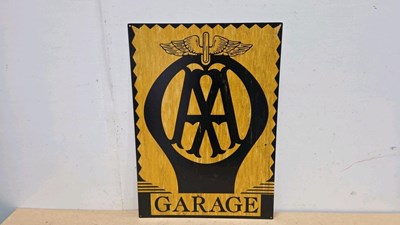 Lot 635 - AA GARAGE TIN REPRO SIGN 27" X 19"