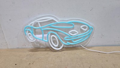 Lot 673 - CORVETTE STINGRAY SHAPED LIGHT UP SIGN 16" X 8"