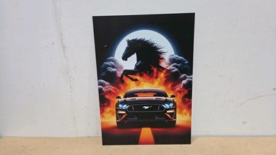Lot 883 - FORD MUSTANG PRINTED REPRO SIGN 25" X 17"