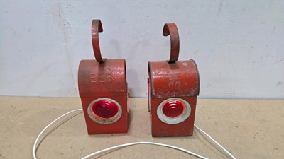Lot 335 - PAIR OF GENUINE ROADWORKS LAMPS , IN WORKING ORDER