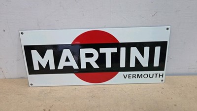 Lot 147 - MARTINI VERMOUTH REPRO ENAMEL SIGN 18" X 7.5"